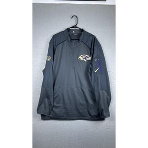 Baltimore Ravens Jacket Mens 2XL Gray NFL Football Nike Dri Fit Quarter Zip